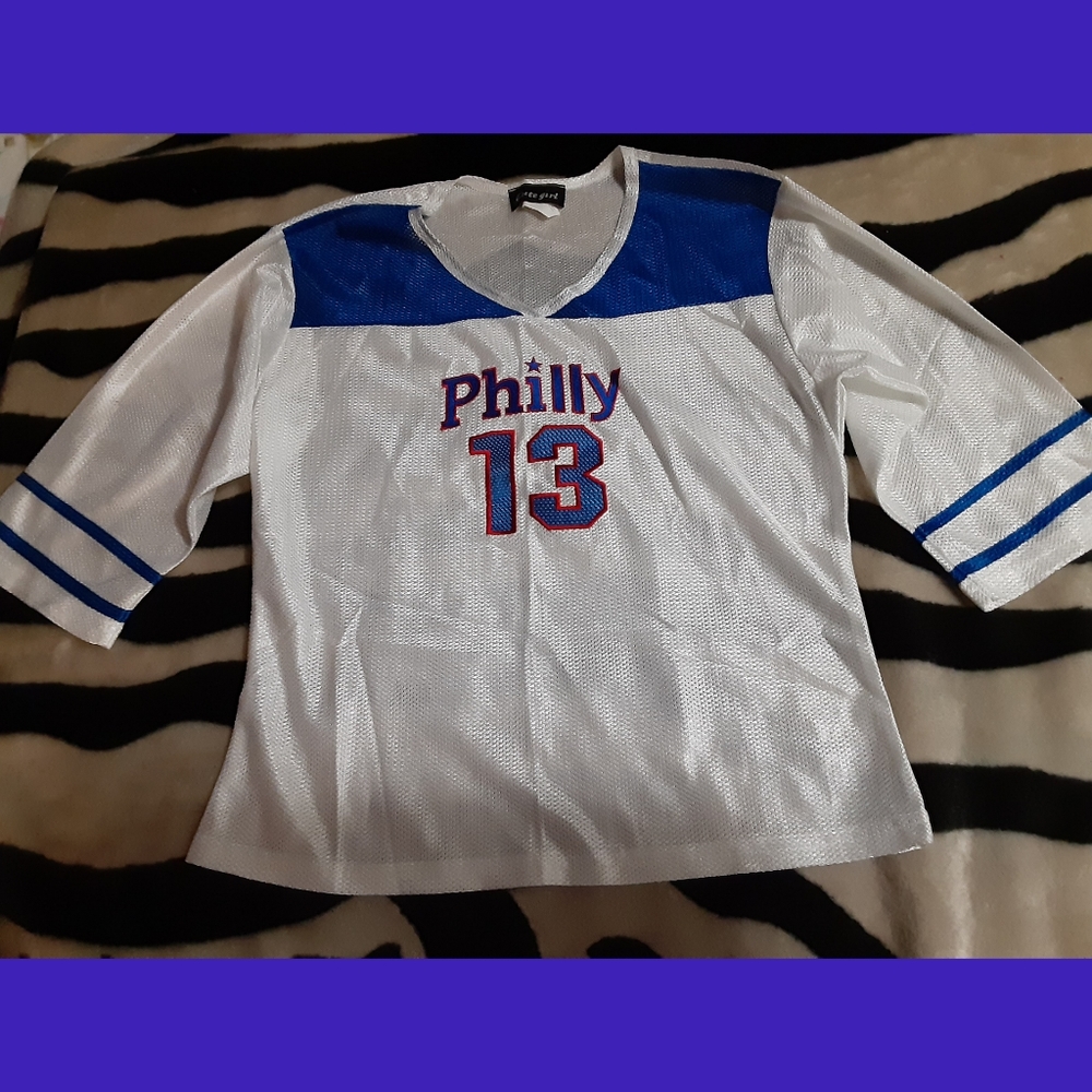 Cute Girl White Quarter Sleeve Philly Jersey